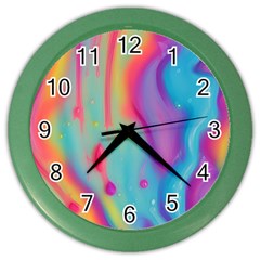 Liquid Art Pattern - Marble Art Color Wall Clock by GardenOfOphir