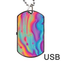 Liquid Art Pattern - Marble Art Dog Tag Usb Flash (one Side) by GardenOfOphir