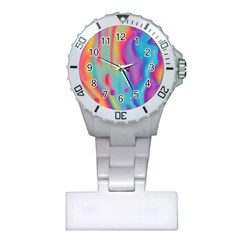 Liquid Art Pattern - Marble Art Plastic Nurses Watch by GardenOfOphir