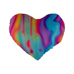 Liquid Art Pattern - Marble Art Standard 16  Premium Flano Heart Shape Cushions by GardenOfOphir