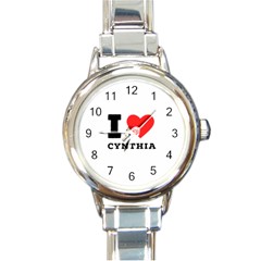 I Love Cynthia Round Italian Charm Watch by ilovewhateva