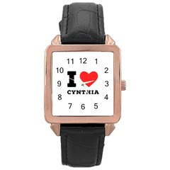 I Love Cynthia Rose Gold Leather Watch  by ilovewhateva