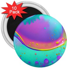 Liquid Art Pattern - Fluid Background 3  Magnets (10 Pack)  by GardenOfOphir