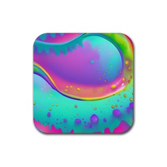 Liquid Art Pattern - Fluid Background Rubber Coaster (square) by GardenOfOphir