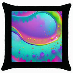 Liquid Art Pattern - Fluid Background Throw Pillow Case (black) by GardenOfOphir