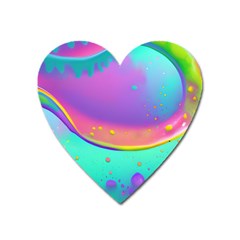 Liquid Art Pattern - Fluid Background Heart Magnet by GardenOfOphir