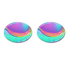 Liquid Art Pattern - Fluid Background Cufflinks (oval) by GardenOfOphir