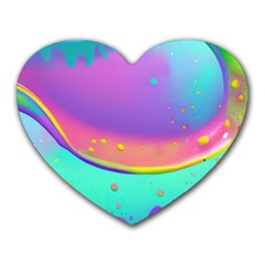 Liquid Art Pattern - Fluid Background Heart Mousepad by GardenOfOphir