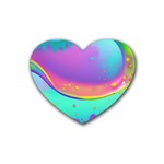 Liquid Art Pattern - Fluid Background Rubber Coaster (Heart) Front