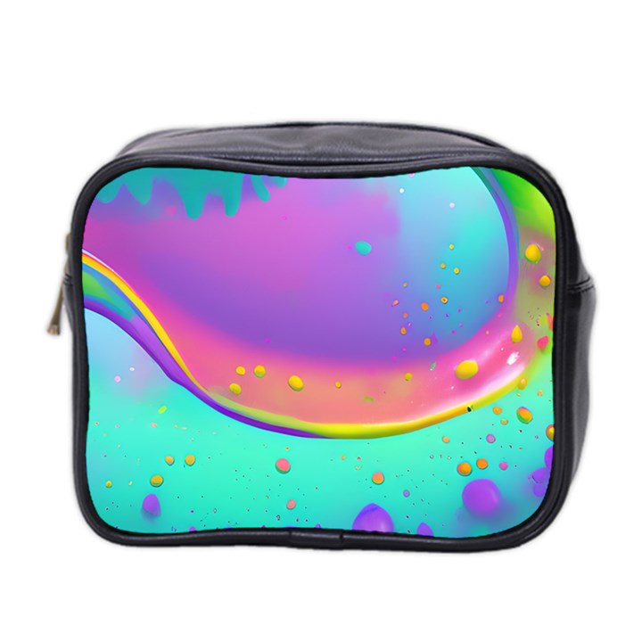 Liquid Art Pattern - Fluid Background Mini Toiletries Bag (Two Sides)