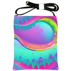 Liquid Art Pattern - Fluid Background Shoulder Sling Bag by GardenOfOphir