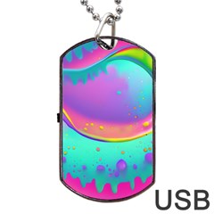 Liquid Art Pattern - Fluid Background Dog Tag Usb Flash (one Side) by GardenOfOphir