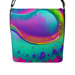 Liquid Art Pattern - Fluid Background Flap Closure Messenger Bag (l) by GardenOfOphir