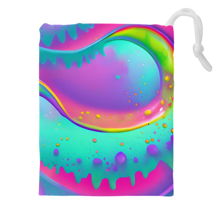 Liquid Art Pattern - Fluid Background Drawstring Pouch (5XL)