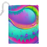 Liquid Art Pattern - Fluid Background Drawstring Pouch (5XL) Back