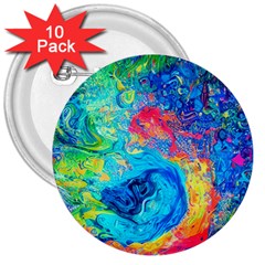 Liquid Art Pattern - Fluid Art 3  Buttons (10 Pack)  by GardenOfOphir