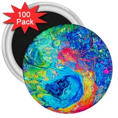 Liquid Art Pattern - Fluid Art 3  Magnets (100 Pack) by GardenOfOphir