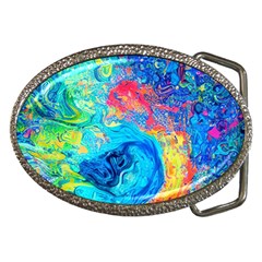 Liquid Art Pattern - Fluid Art Belt Buckles by GardenOfOphir