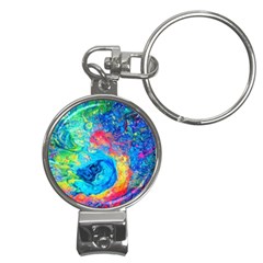 Liquid Art Pattern - Fluid Art Nail Clippers Key Chain by GardenOfOphir