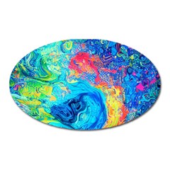 Liquid Art Pattern - Fluid Art Oval Magnet by GardenOfOphir