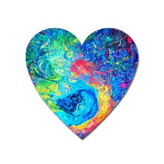 Liquid Art Pattern - Fluid Art Heart Magnet by GardenOfOphir