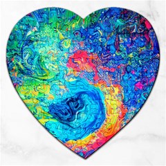 Liquid Art Pattern - Fluid Art Jigsaw Puzzle (heart) by GardenOfOphir