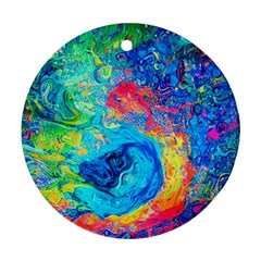 Liquid Art Pattern - Fluid Art Round Ornament (two Sides) by GardenOfOphir