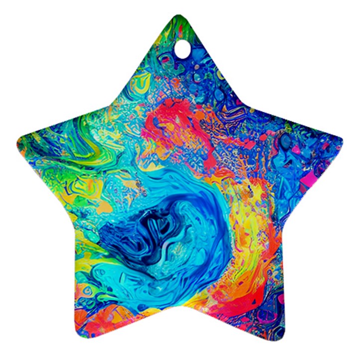 Liquid Art Pattern - Fluid Art Star Ornament (Two Sides)