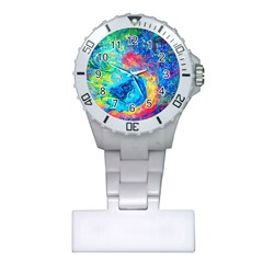 Liquid Art Pattern - Fluid Art Plastic Nurses Watch by GardenOfOphir