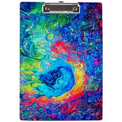 Liquid Art Pattern - Fluid Art A4 Acrylic Clipboard by GardenOfOphir