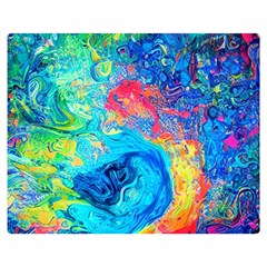 Liquid Art Pattern - Fluid Art One Side Premium Plush Fleece Blanket (medium) by GardenOfOphir