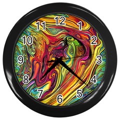 Liquid Art Pattern - Abstract Art Wall Clock (black) by GardenOfOphir