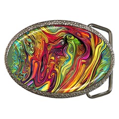 Liquid Art Pattern - Abstract Art Belt Buckles by GardenOfOphir