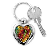 Liquid Art Pattern - Abstract Art Key Chain (Heart) Front