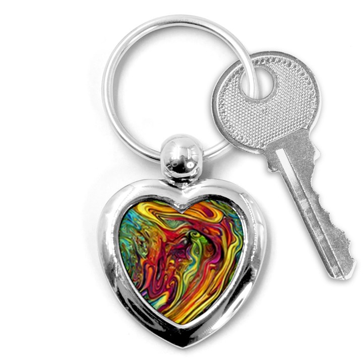 Liquid Art Pattern - Abstract Art Key Chain (Heart)