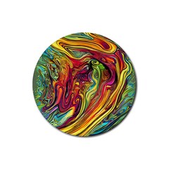 Liquid Art Pattern - Abstract Art Rubber Coaster (round) by GardenOfOphir