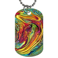 Liquid Art Pattern - Abstract Art Dog Tag (one Side) by GardenOfOphir