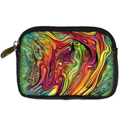 Liquid Art Pattern - Abstract Art Digital Camera Leather Case by GardenOfOphir