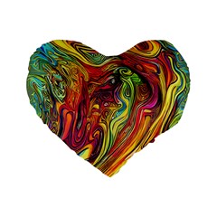 Liquid Art Pattern - Abstract Art Standard 16  Premium Heart Shape Cushions by GardenOfOphir