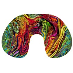 Liquid Art Pattern - Abstract Art Travel Neck Pillow by GardenOfOphir