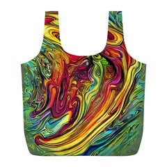 Liquid Art Pattern - Abstract Art Full Print Recycle Bag (l) by GardenOfOphir