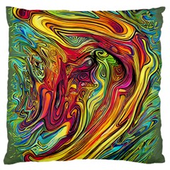 Liquid Art Pattern - Abstract Art Large Premium Plush Fleece Cushion Case (one Side) by GardenOfOphir