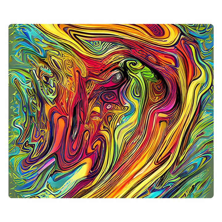 Liquid Art Pattern - Abstract Art One Side Premium Plush Fleece Blanket (Small)