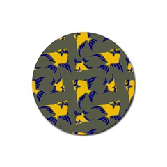 Background Pattern Texture Design Wallpaper Rubber Coaster (round) by Wegoenart