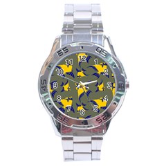 Background Pattern Texture Design Wallpaper Stainless Steel Analogue Watch by Wegoenart