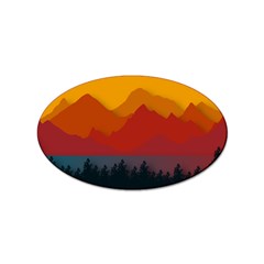 Mountain Forest Nature Scenery Art Mountains Sticker (oval) by Wegoenart