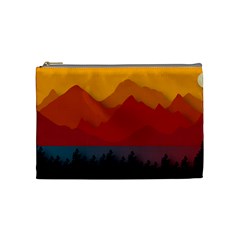 Mountain Forest Nature Scenery Art Mountains Cosmetic Bag (medium) by Wegoenart