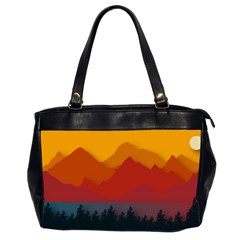 Mountain Forest Nature Scenery Art Mountains Oversize Office Handbag (2 Sides) by Wegoenart