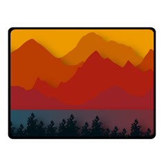 Mountain Forest Nature Scenery Art Mountains One Side Fleece Blanket (small) by Wegoenart