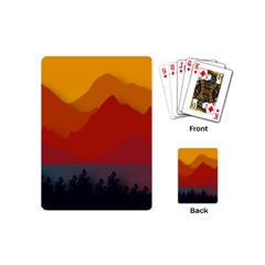 Mountain Forest Nature Scenery Art Mountains Playing Cards Single Design (mini) by Wegoenart